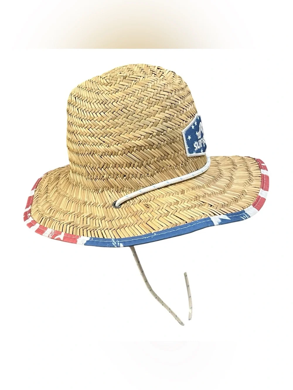 surf style Black and White Kids One Piece Straw Hat
